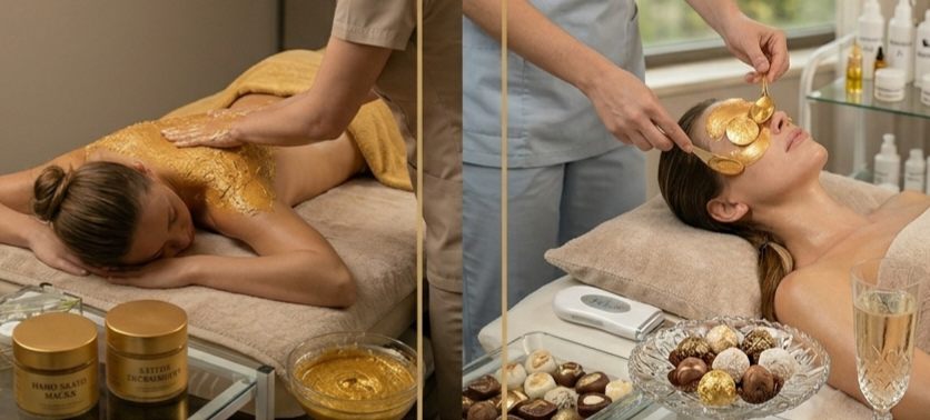 Nano Gold Therapy + Jacuzzi + Steam Bath + Glass of wine/tea + fruits 160 min.